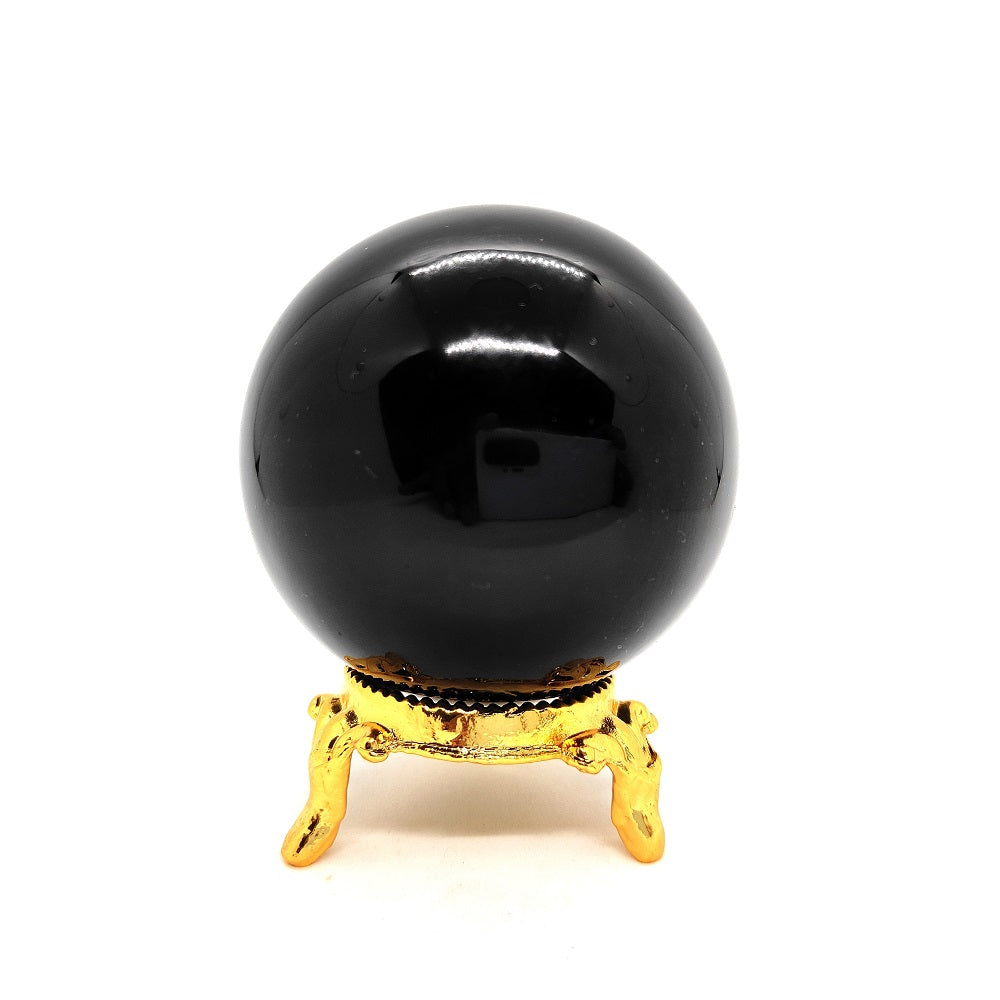 Black Agate Sphere Ball Natural With Certified